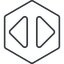 Thin, line, right, hexagon, order, sort, sort-thin icon