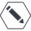 Thin, line, up, wide, hexagon, horizontal, mirror, pen, pencil, draw, edit icon