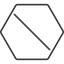 Thin, line, solid, hexagon, horizontal, mirror, slash, division, slant, obelus, anti-slash, slash-thin icon