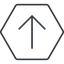 Thin, line, up, hexagon, arrow, direction, arrow-simple-thin icon