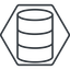 Thin, line, hexagon, mysql, sql, database, db, storage, barrel, database-thin icon
