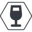 Thin, line, hexagon, glass, party, wine, champagne, glass-wine, drink, water, glass-wine-solid icon