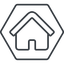 Thin, line, hexagon, small, home, house, home-small-thin icon