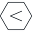 Thin, line, hexagon, symbol, less, math, mathematics, greater, than, greater-than, less-than, comparison, inequality, mathematical, smaller, bigger, less-than-thin, maths icon