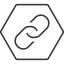 Thin, line, hexagon, hypertext, link, url, href, chain, link-thin icon