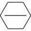 Thin, line, up, hexagon, minus, remove, sub, substract, collapse, minus-thin, -, less icon