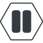 Thin, line, hexagon, arrow, video, play, mp3, player, pause, pause-solid icon