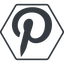 Thin, line, hexagon, logo, brand, image, social, picture, pinterest, p, gallery, pinterest-alt icon