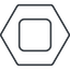 Thin, line, square, hexagon, video, play, stop, mp3, player, pause, stop-thin icon