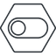 Thin, line, up, hexagon, setting, apple, on, off, ios, switch, button, radio, switch-thin icon
