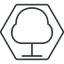 Thin, line, hexagon, tree, forest, tree-thin icon