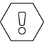 Thin, line, hexagon, mark, warning, exclamation, warning-thin, alert icon