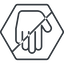 Thin, line, down, solid, hexagon, horizontal, mirror, prohibited, hand, stop, fingers, hand-thin icon