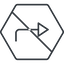Thin, line, down, hexagon, sign, confirm, arrow, prohibited, key, submit, send, return, enter, return-sign, return-sign-thin icon