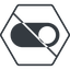 Thin, line, down, solid, hexagon, setting, prohibited, apple, on, off, ios, switch, button, radio, switch-solid icon