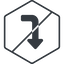 Thin, line, left, hexagon, sign, confirm, arrow, prohibited, key, submit, send, return, enter, return-sign-solid, return-sign icon