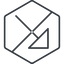 Thin, line, right, hexagon, arrow, prohibited, corner, arrow-corner-thin icon
