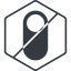 Thin, line, right, solid, hexagon, setting, prohibited, apple, on, off, ios, switch, button, radio, switch-solid icon