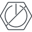 Line, hexagon, horizontal, mirror, prohibited, power, on, off, turn-on, turn-off, power-thin icon