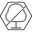 Thin, line, hexagon, horizontal, mirror, prohibited, tree, forest, tree-thin icon
