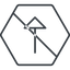 Thin, line, up, hexagon, arrow, prohibited, arrow-thin icon