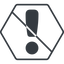 Thin, line, up, hexagon, mark, warning, exclamation, rounded, prohibited, info, exclamation-mark-rounded, alert icon