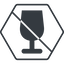Thin, line, hexagon, glass, prohibited, party, wine, empty, champagne, glass-wine, drink, water, glass-wine-empty-solid icon