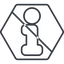 Thin, line, hexagon, prohibited, info, tag, information, faq, info-thin icon