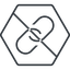 Thin, line, hexagon, hypertext, prohibited, link, url, href, chain, link-thin icon