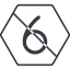 Thin, line, hexagon, prohibited, number, font, digit, 6, six, six-thin, 9, nine icon
