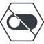 Thin, line, up, solid, hexagon, setting, prohibited, apple, on, off, ios, switch, button, radio, switch-solid icon