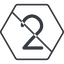 Thin, line, hexagon, prohibited, number, font, digit, two, two-thin, 2 icon