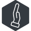 Thin, left, solid, hexagon, horizontal, mirror, healthcare, help, care, gift, hand, giving, giving-hand, love, give, giving-hand-thin icon