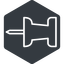 Thin, right, solid, hexagon, thumbtack, pin, unpin, thumbtack-thin icon