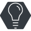 Thin, up, solid, hexagon, horizontal, mirror, light, bulb, brainstorming, creativity, idea, tip, lamp, bulb-thin icon