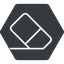 Thin, solid, hexagon, horizontal, mirror, remove, eraser, erase, rubber, eraser-alt-thin, eraser-alt icon
