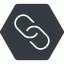 Thin, solid, hexagon, horizontal, mirror, hypertext, link, url, href, chain, link-thin icon