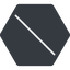 Thin, solid, hexagon, horizontal, mirror, slash, division, slant, obelus, anti-slash, slash-thin icon