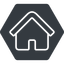 Thin, solid, hexagon, small, home, house, home-small-thin icon