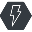 Thin, solid, hexagon, lightning, bolt, electricity, thunder, lightning-thin icon