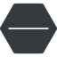 Thin, up, solid, hexagon, minus, remove, sub, substract, collapse, minus-thin, -, less icon
