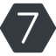 Thin, normal, solid, hexagon, number, font, digit, 7, seven, seven-thin icon