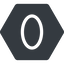 Thin, normal, solid, hexagon, number, font, digit, zero, nul, zero-thin icon