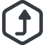 Line, right, wide, hexagon, sign, confirm, horizontal, mirror, arrow, key, submit, send, return, enter, return-sign, return-sign-wide icon