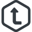 Line, right, wide, hexagon, sign, confirm, arrow, key, submit, send, return, enter, return-sign-solid, return-sign icon