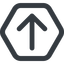 Line, up, hexagon, arrow, direction, arrow-simple-wide icon