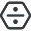 Line, wide, hexagon, math, mathematics, mathematical, maths, division, operator, divide, division-wide icon