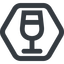 Line, wide, hexagon, glass, party, wine, champagne, glass-wine, drink, water, glass-wine-wide icon