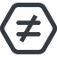Line, wide, hexagon, sign, not, symbol, math, mathematics, inequality, mathematical, equal, not-equal, different, not-equal-wide, maths icon