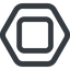 Line, wide, square, hexagon, video, play, stop, mp3, player, pause, stop-wide icon